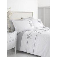 Catherine Lansfield Milo Bow Duvet Cover Set - White