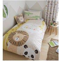 Catherine Lansfield Roarsome Animals Single Duvet Cover Set - Natural