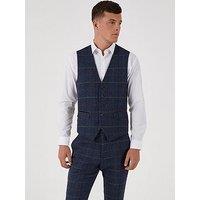 Skopes Doyle Check Standard Waistcoat - Dark Blue