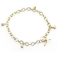 The Love Collection Cubic Zirconia Charm T-Bar Bracelet