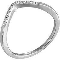 The Love Silver Collection Wishbone Cubic Zirconia Ring