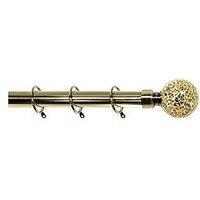 Very Home Crackle Glass Finial 28Mm Extendable Curtain Pole 180-340Cm