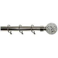 Very Home Crackle Glass Finial 28Mm Extendable Curtain Pole 180-340Cm