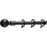 Very Home Ball Finial Extendable Curtain Pole &Ndash; Black