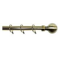 Very Home Palermo Ball Finial 25-28Mm Extendable Curtain Pole &Ndash; Antique Brass
