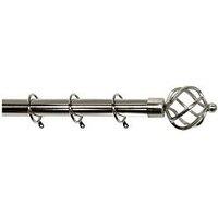 Very Home Palermo Cage Finial 25-28Mm Extendable Curtain Pole &Ndash; Polished Steel