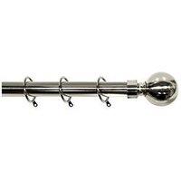 Very Home Palermo Ball Finial 25-28Mm Extendable Curtain Pole &Ndash; Stainless Steel