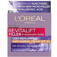 L'Oreal Paris Revitalift Filler + Hyaluronic Acid Anti Ageing Anti-Wrinkle Spf 50 Replumping Day Cream 50Ml