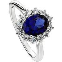 Created Brilliance Cate Created Brilliance 9Ct White Gold Created Sapphire And 0.25Ct Lab Grown Diamond Cluster Ring