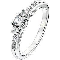 Love Diamond 9Ct White Gold 0.23Ct Diamond Trilogy Ring