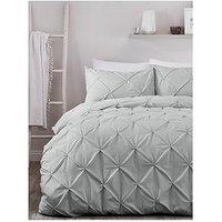 Serene Lara Single Duvet Cover And Pillowcase Set &Ndash; Silver