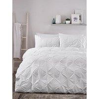 Serene Lara Single Duvet Cover And Pillowcase &Ndash; White