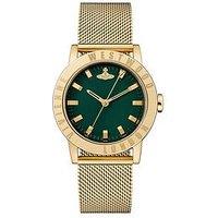 Vivienne Westwood Ladies Warwick Mesh Quartz Watch With Green Dial & Stainless Steel Mesh Bracelet