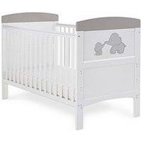 Obaby Grace Inspire Cot Bed Me & Mini Me Elephants - Grey