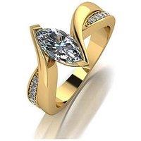 Moissanite 9Ct Gold 1.20Ct Eq Marq Cut Solitaire Ring