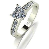 Moissanite Lady Lynsey Moissanite 9Ct White Gold 1.30Ct Total Heart Solitaire Ring