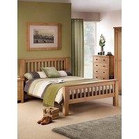 Julian Bowen Amsterdam Solid Oak/Oak Veneer Oak Bed Frame - Double