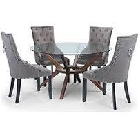 Julian Bowen Chelsea Large 140Cm Dining Table + 4 Veneto Chairs