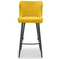 Julian Bowen Luxe Velvet Bar Stool - Mustard