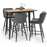 Julian Bowen Luxe Velvet Bar Stool - Grey