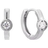 The Love Silver Collection Sterling Silver Cz Huggies