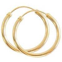 The Love Collection 9Ct Yellow Gold 18Mm Slim Tube Hoops