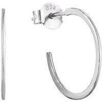 The Love Collection Sterling Silver Classic Half Hoops Studs