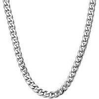 The Love Collection Men'S 20" Flat Curb 9Mm Steel Chain Necklace