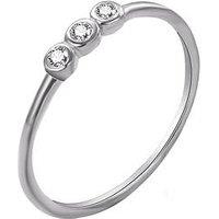 The Love Collection Sterling Silver Trio Bezel Cz Ring