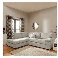 Very Home Amalfi Standard Left Hand Fabric Corner Chaise Sofa - Silver - Fsc Certified