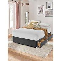 Silentnight Velvet Upholstered Divan Bed Base With Storage Options - Double