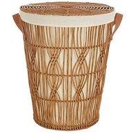 Very Home Round Tapered Rattan Style Laundry Hamper