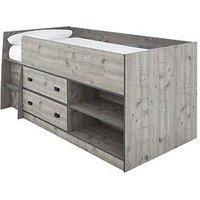 Very Home Jackson Mid Sleeper Bed With Mattress Options (Buy And Save!) - Weathered Grey - Bed Frame With Premium Mattress