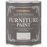 Rust-Oleum Satin Finish Washable Furniture Paint In Winter Grey &Ndash; 750 Ml Tin