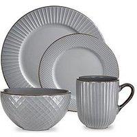 Tower Empire 16-Piece Dinner Set - Grey