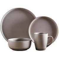 Tower Barbary & Oak Avena 16-Piece Dinner Set In Fossil Grey