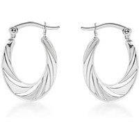 The Love Silver Collection Sterling Silver 19.3Mm X 26Mm Twisted Oval Creole Earrings