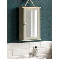 Bath Vida Priano 1 Door Mirrored Bathroom Wall Cabinet - Grey