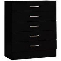 Vida Designs Riano 5 Drawer Compact Chest - Black