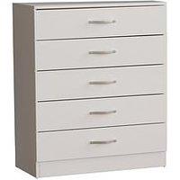 Vida Designs Riano 5 Drawer Compact Chest - White