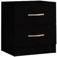 Vida Designs Riano Compact 2 Drawer Bedside Chest - Black
