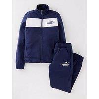 Puma Boys Tracksuit - Navy/White - Navy