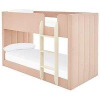 Very Home Panelled Velvet Bunk Bed With Mattress Options (Buy & Save!) - Pink - Bed Frame With Standard Mattress