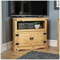 Vida Designs Corona Solid Pine Corner Tv Unit - Fits Up To 40 Inch Tv