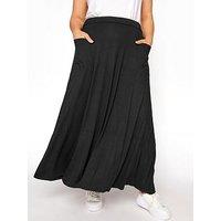 Yours 38" Pocket Maxi Skirt Black
