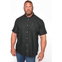 Badrhino Essential Smart Short Sleeve Oxford Shirt - Black