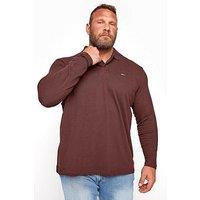 BadRhino Men's  Burgundy Essential Long Sleeve Polo Shirt M to 8XL Red Size