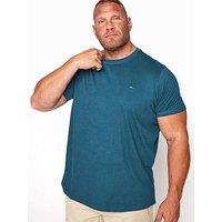 Badrhino Plain Crew Neck Short Sleeve T-Shirt - Blue