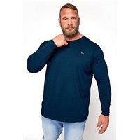 Badrhino Essential Plain Long Sleeve T-Shirt - Navy