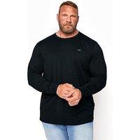 Badrhino Essential Plain Long Sleeve T-Shirt - Black